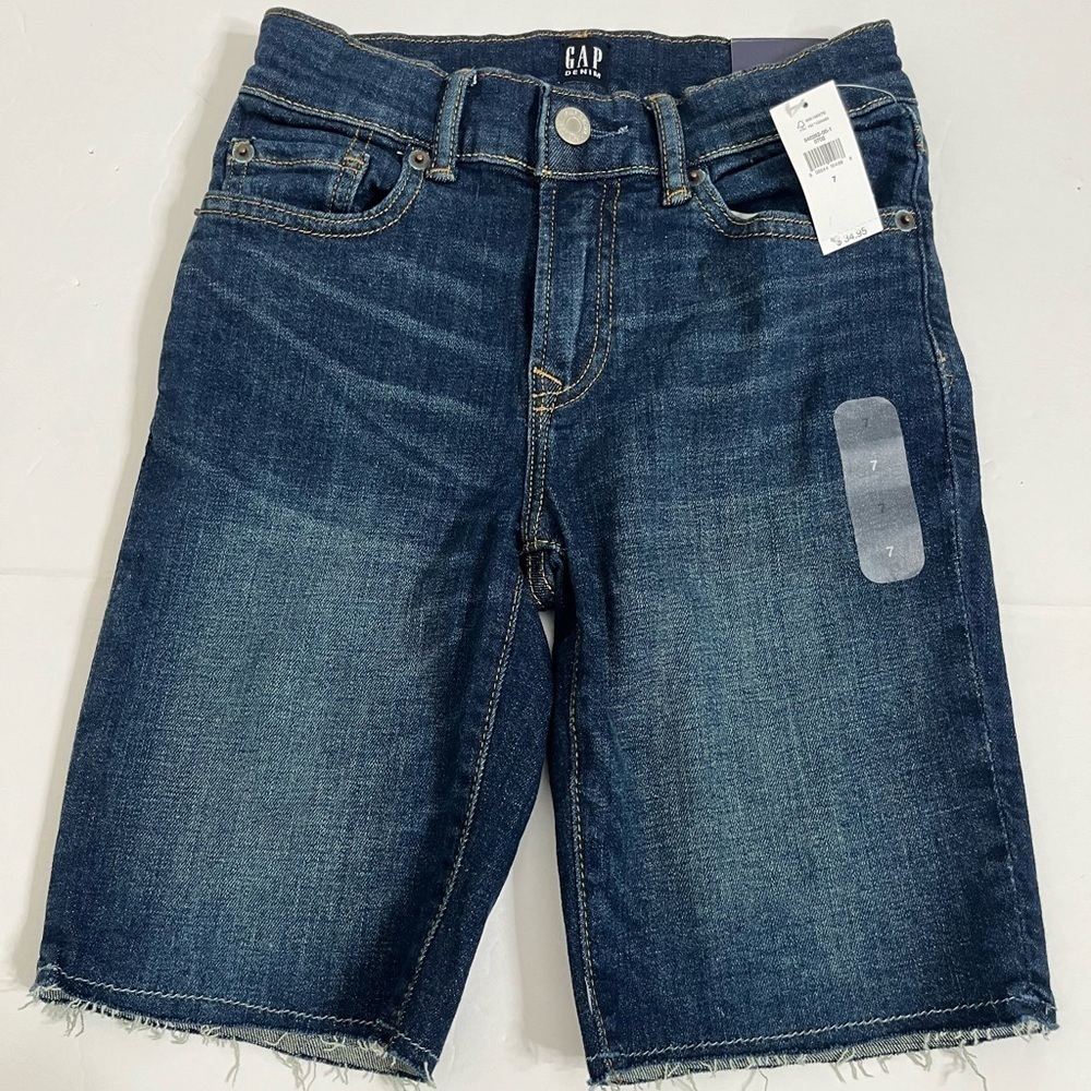 Gap Boys Stretch Adjustable Waist Jean Shorts Size 7 New with Tags